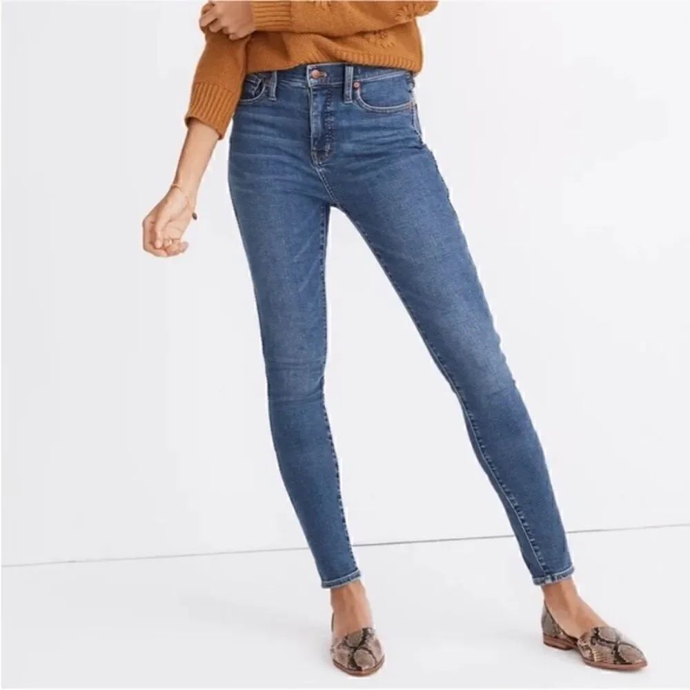 Madewell 10” High Rise Skinny Jeans with Frayed Hem size 27